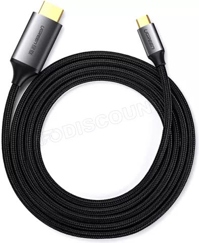 Photo de Cable adaptateur uGreen USB type C vers HDMI 1,5m (Noir/Gris)
