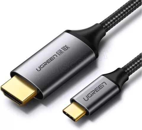 Photo de Cable adaptateur uGreen USB type C vers HDMI 1,5m (Noir/Gris)
