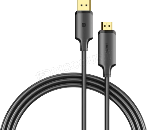 Photo de Cable Adaptateur Vention DisplayPort vers HDMi M/M 1m (Noir)