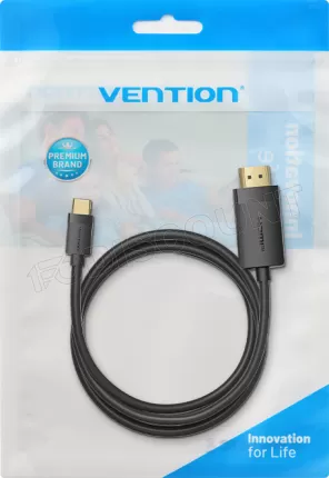 Photo de Cable Adaptateur Vention USB-C vers HDMI M/M 1m (Noir)