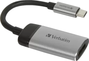 Photo de Cable Adaptateur Verbatim USB type C vers HDMI 2.0 10cm (Argent)