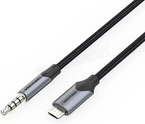 Photo de Cable audio Vention micro USB vers Jack 3,5mm M/M 2m (Noir)