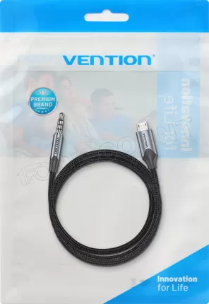 Photo de Cable audio Vention micro USB vers Jack 3,5mm M/M 2m (Noir)