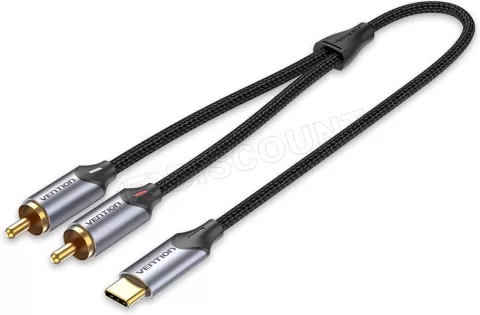Photo de Cable audio Vention USB-C vers 2x RCA M/M 3m (Gris)