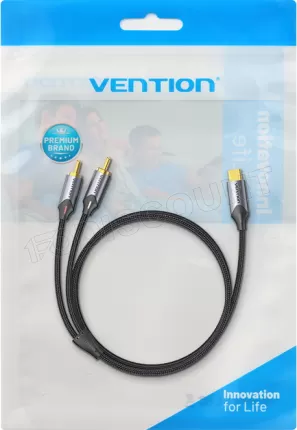 Photo de Cable audio Vention USB-C vers 2x RCA M/M 3m (Gris)