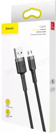 Photo de Cable Baseus Cafule USB 2.0 type A - Micro B M/M 1m (Noir)