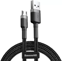 Photo de Cable Baseus Cafule USB 2.0 type A - Micro B M/M 3m (Noir/Gris)