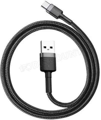 Photo de Câble Baseus Cafule USB Type A - Type C M/M 1m (Noir/Gris)