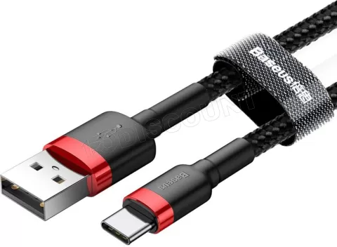 Photo de Cable Baseus Cafule USB Type A - Type C M/M 50cm (Noir/Rouge)