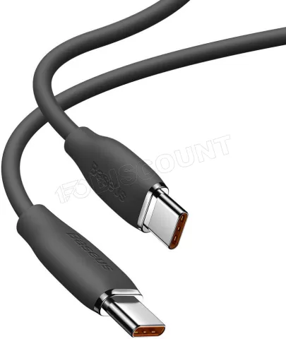 Photo de Cable Baseus Jelly USB type C M/M 100w 2m (Noir)