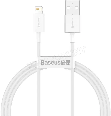 Photo de Câble Baseus Superior USB 2.0 type A vers Lightning M/M 1m (Blanc)