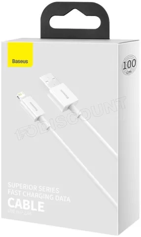 Photo de Câble Baseus Superior USB 2.0 type A vers Lightning M/M 1m (Blanc)