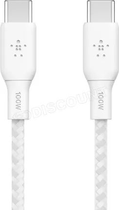 Photo de Câble Belkin BoostCharge USB-C 3m M/M 100W (Blanc)
