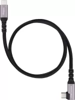 Photo de Cable coudé Nanocable USB-C M/M 100W 0.5m (Noir)