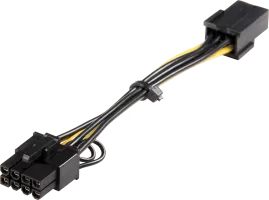 Photo de Cable d'Alimentation Startech PCIe 6 vers 8 broches 15cm (Noir)