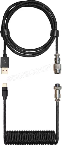 Photo de Câble de clavier Cooler Master Coiled Cable USB Type A - Type C M/M 1,5m (Noir)