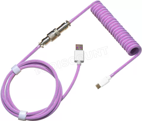 Photo de Câble de clavier Cooler Master Coiled Cable USB Type A - Type C M/M 1,5m (Violet)