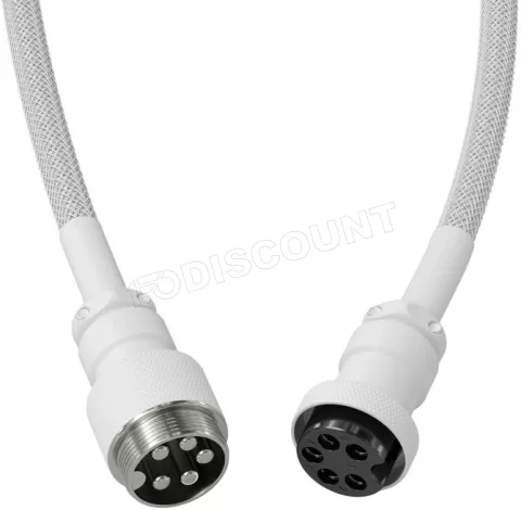 Photo de Cable de clavier Glorious PC Gaming Race Coiled USB Type C 1,4m (Blanc)
