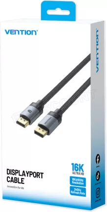 Photo de Cable DisplayPort 2.1 Vention M/M 2m (Gris)
