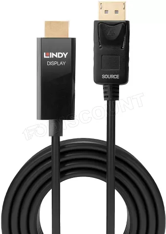 Photo de Câble DisplayPort Lindy vers HDMI 2m M/M (Noir)