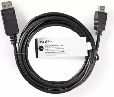Photo de Câble DisplayPort Nedis vers HDMI 2m M/M (Noir)