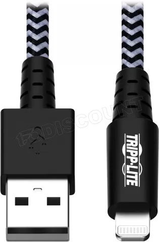 Photo de Câble Eaton Tripp Lite Heavy-Duty USB 2.0 type A - Lightning M/M 0,9m (Noir/Gris)