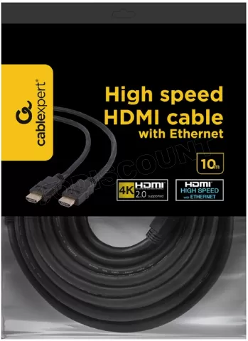 Photo de Cable Gembird HDMI 2.0 MM 10m (Noir)