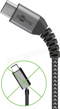 Photo de Cable Goobay USB 2.0 Type C - A 2m MM (Gris)