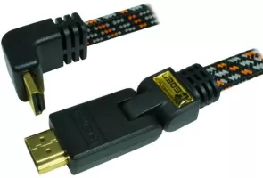 Photo de Câble HDMI 1.4 Heden coudé à 90° 2m M/M (Noir)