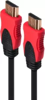 Photo de Cable HDMI 1.4 Maclean 1,8m M/M (Noir/Rouge)