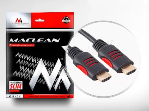 Photo de Cable HDMI 1.4 Maclean 5m M/M (Noir/Rouge)