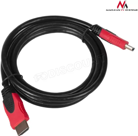 Photo de Cable HDMI 2.0 Maclean 1,8m M/M (Noir/Rouge)