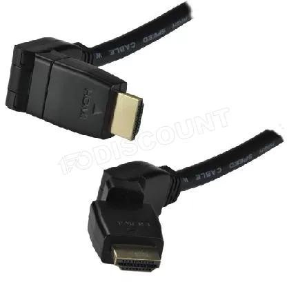 Photo de Cable HDMI v2.0 Rotatif MCL Samar 1,8m M/M (Noir)