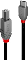 Photo de Cable Lindy Anthra Line USB 2.0 C/B M/M 3m (Gris)
