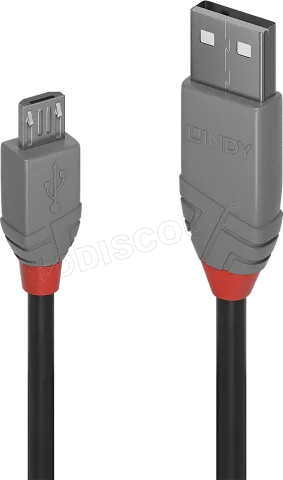 Photo de Cable Lindy Anthra Line USB 2.0 vers Micro B M/M 50cm (Gris)