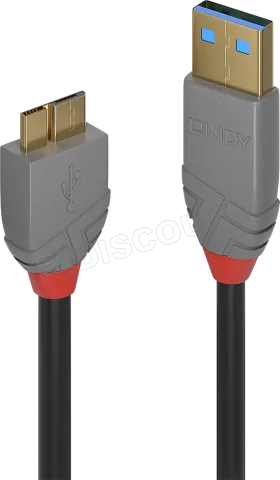 Photo de Cable Lindy Anthra Line USB 3.2 vers Micro B M/M 1m (Gris)