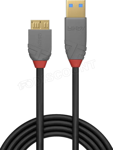 Photo de Cable Lindy Anthra Line USB 3.2 vers Micro B M/M 50cm (Gris)