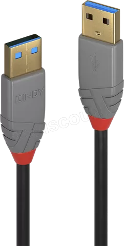 Photo de Cable Lindy Anthra Line USB 3.2 vers USB-A M/M 3m (Gris)