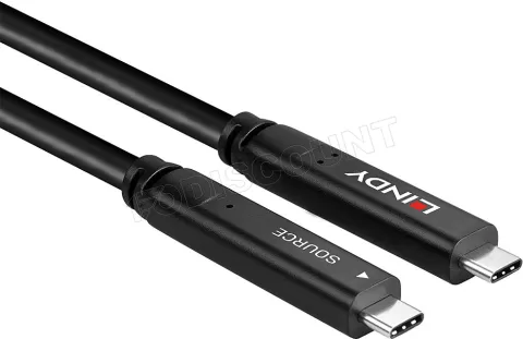 Photo de Câble Lindy Hybride USB-C 3.2 / DisplayPort 1.4 - 10m (Noir)