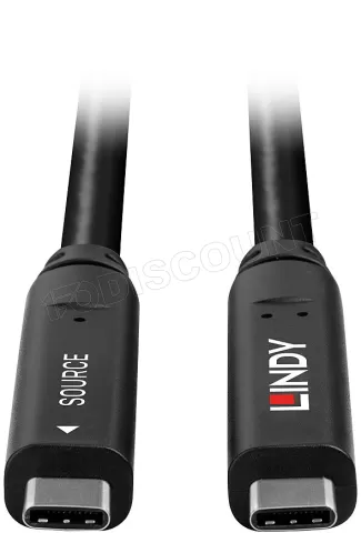 Photo de Câble Lindy Hybride USB-C 3.2 / DisplayPort 1.4 - 10m (Noir)