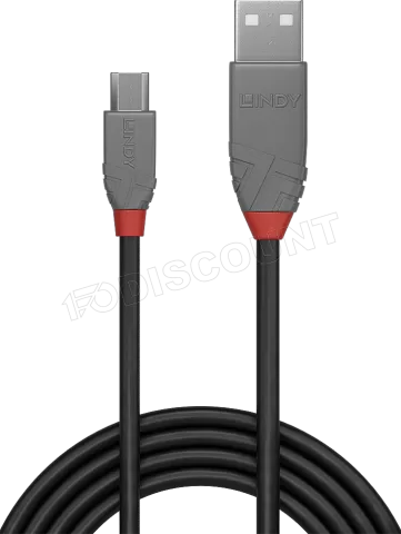 Photo de Cable Lindy USB 2.0 type A - Micro B M/M 5m (Gris)