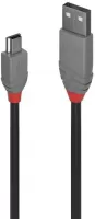 Photo de Cable Lindy USB 2.0 type A - Mini B M/M 5m (Gris)