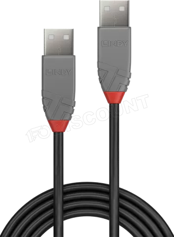 Photo de Cable Lindy USB 2.0 type A M/M 5m (Gris)