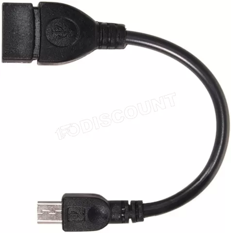 Photo de Cable Maclean Micro-USB OTG vers USB 2.0 M/F 10cm (Noir)