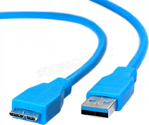 Photo de Cable Maclean USB 3.0 Type A - Micro B 1m MM (Bleu)