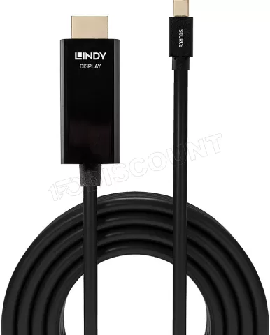 Photo de Cable Mini DisplayPort Lindy vers HDMI M/M 1m (Noir)