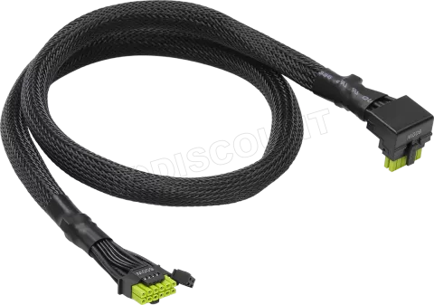 Photo de Cable modulaire ASRock CB-12V2X6L600W - 1x PCIe 12+4 pins coudé 90° 70cm (Noir)