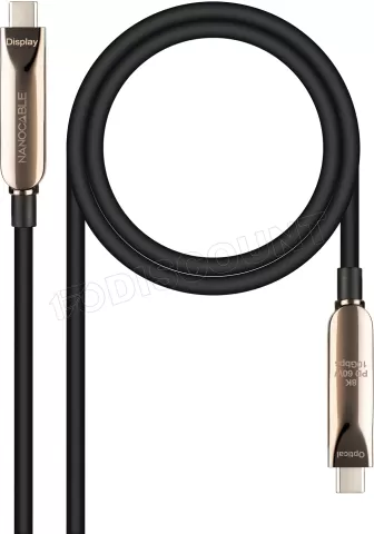 Photo de Câble Nanocable AOC USB-C 5m M/M 60W 10Gbps 8K 60Hz (Noir)