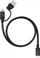 Photo de Cable Nanocable USB-A/USB-C vers USB-C M/M 2m (Noir)