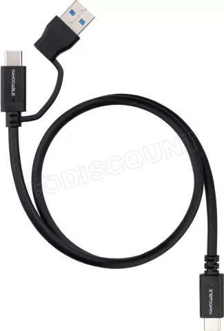 Photo de Cable Nanocable USB-A/USB-C vers USB-C M/M 3m (Noir)